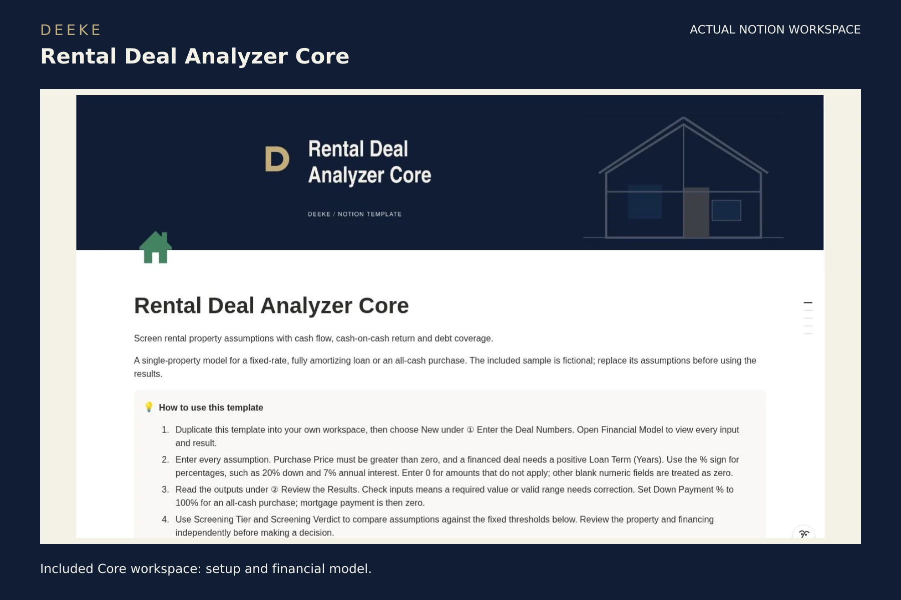 Rental Deal Analyzer Core actual product preview